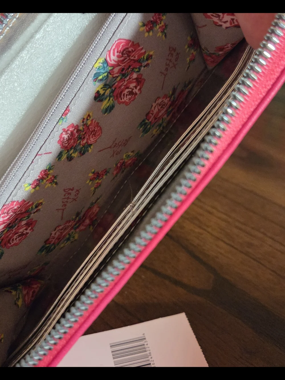 NWT Betsey Johnson Pink Bow Clutch Wallet